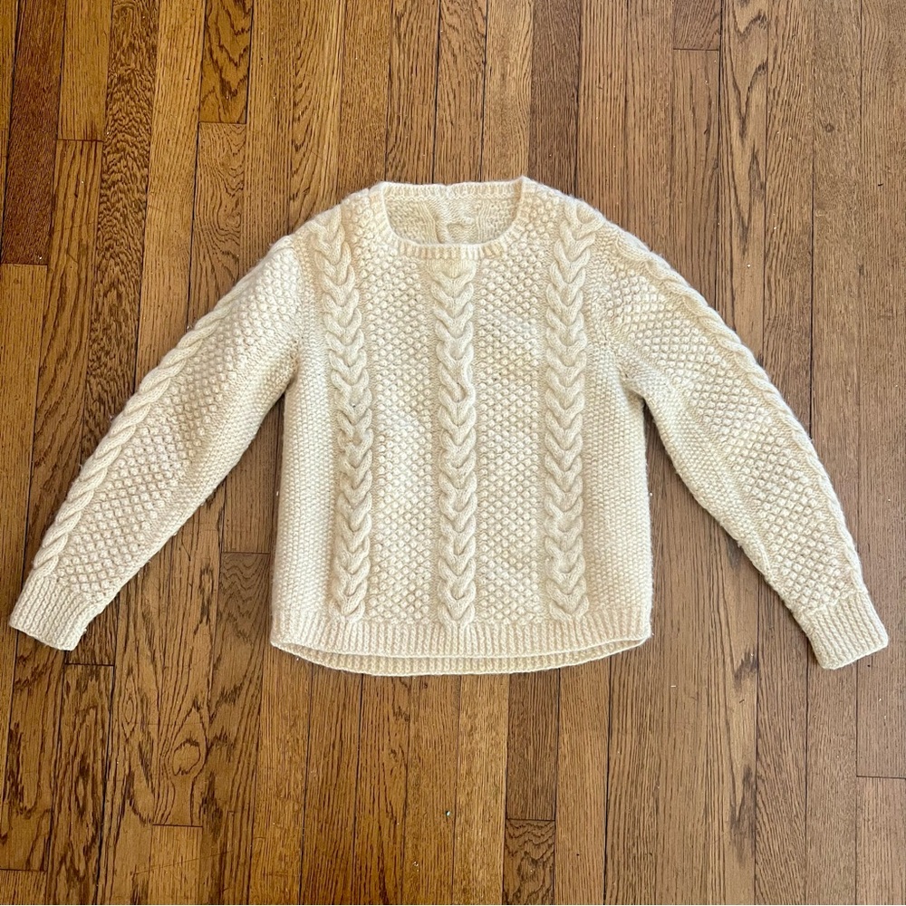Elegant Cream Cable Knit Sweater